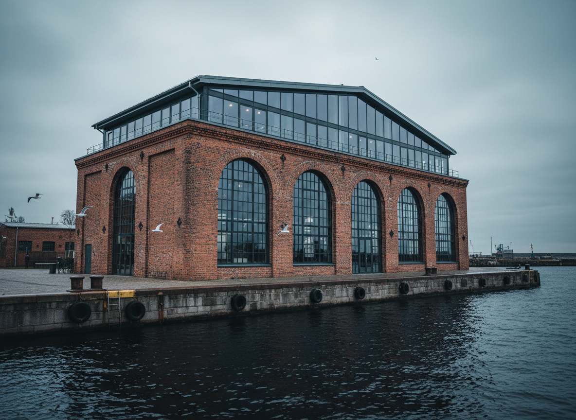 Kulturspeicher Kiel — Backsteinspeicher mit gläsernem Dachaufsatz