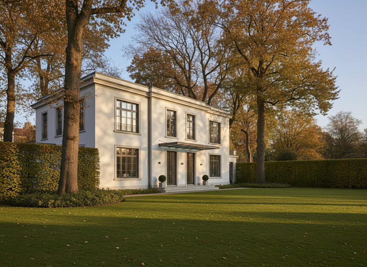 Stadtvilla an der Elbchaussee — weiße Villa im Garten